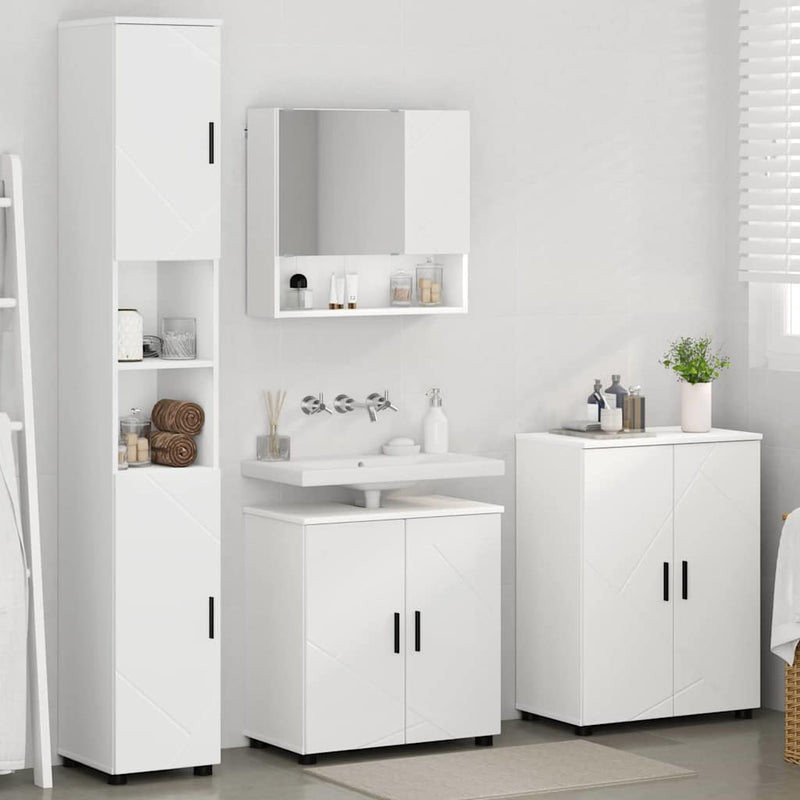 Set de mobilier pentru baie 4 buc. Alb 61 x 35 x 64 cm