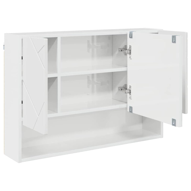 Set de mobilier pentru baie 3 buc. Alb lucios 76,5 x 35 x 64 cm