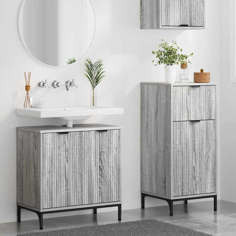 Set de mobilier pentru baie 2 buc. Gri Sonoma
