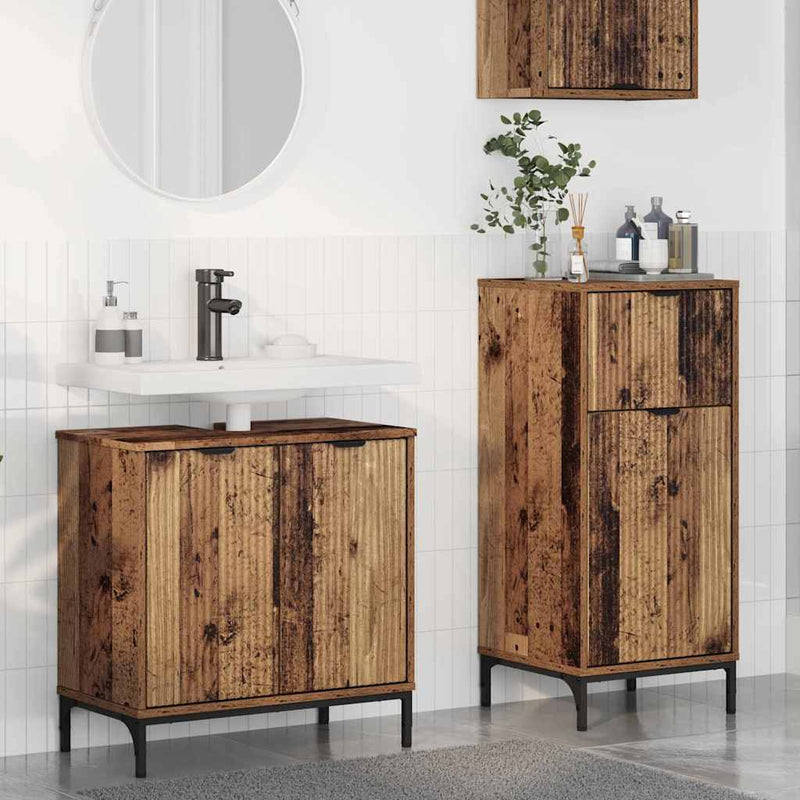 Set de mobilier pentru baie 2 buc. Lemn Vechi
