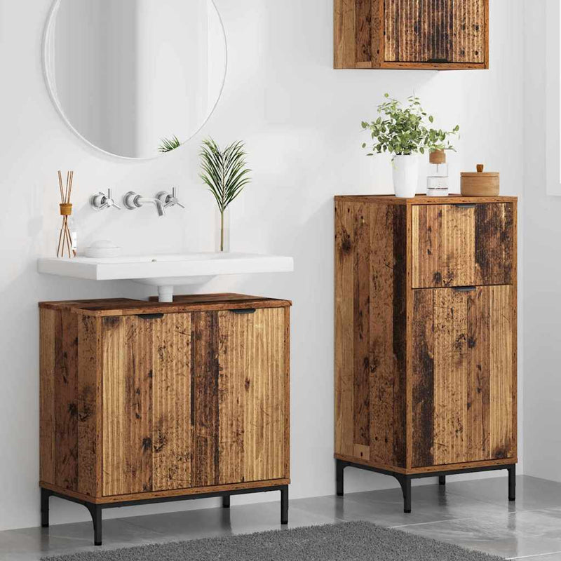 Set de mobilier pentru baie 2 buc. Lemn Vechi