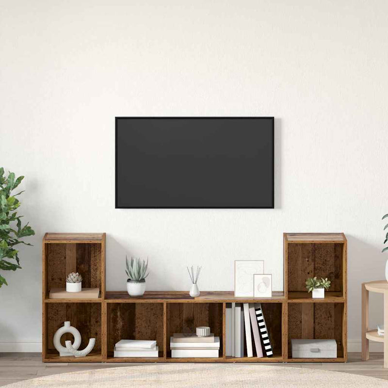 Set comodă TV 3 buc. Maro Lemn prelucrat