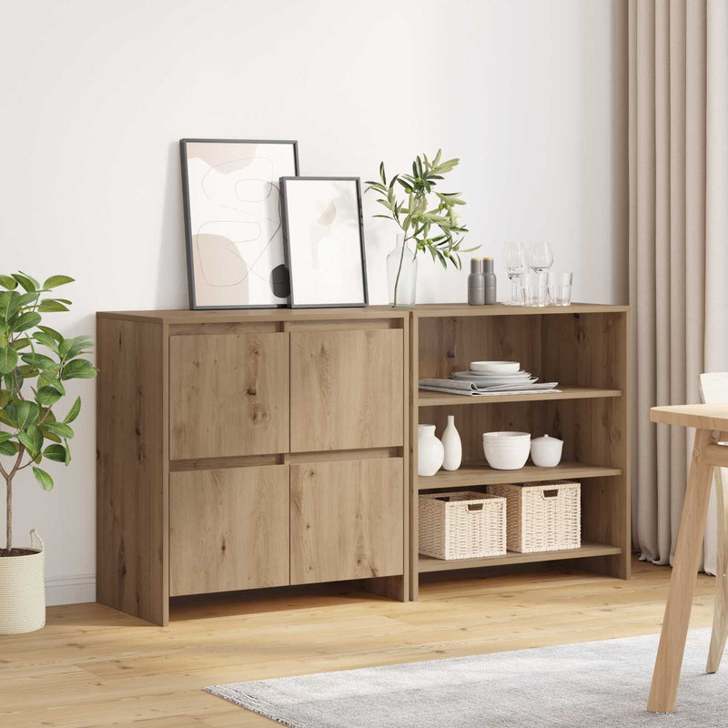 Bufet 2 buc. Stejar Artizanal 70 x 41 x 75 cm Lemn prelucrat