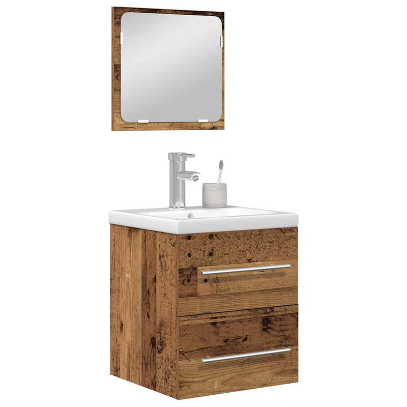 Set de mobilier pentru baie 2 buc. Lemn Vechi Lemn prelucrat