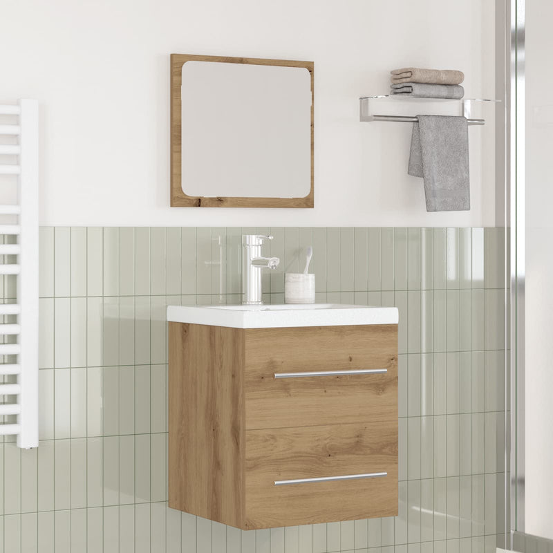 Set de mobilier pentru baie 2 buc. Stejar Artizanal