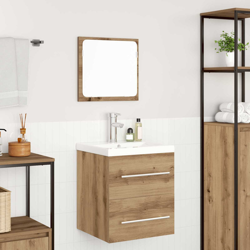 Set de mobilier pentru baie 2 buc. Stejar Artizanal