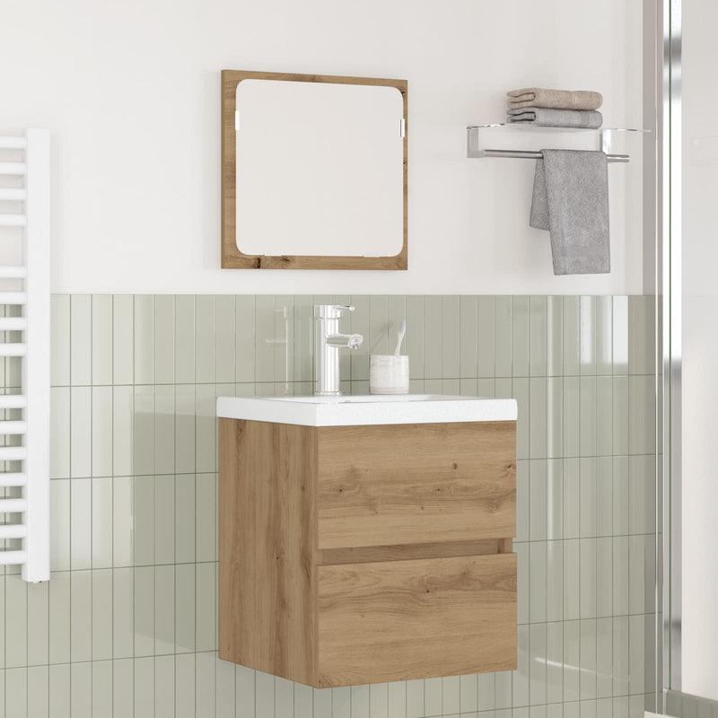 Set de mobilier pentru baie 2 buc. Stejar Artisan și Alb