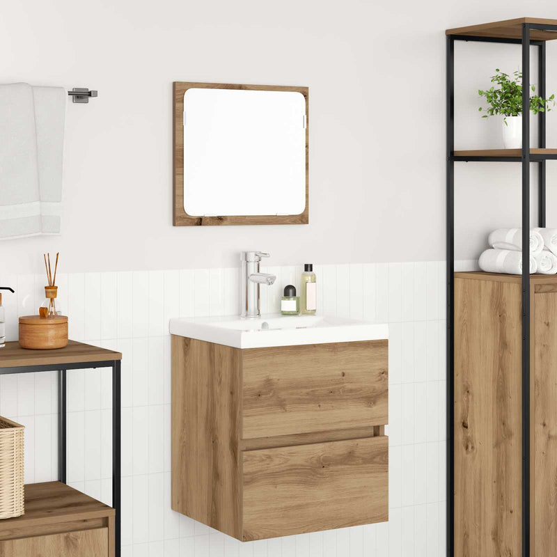Set de mobilier pentru baie 2 buc. Stejar Artisan și Alb