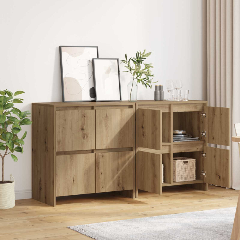 Bufeturi 2 buc. stejar artizanal 70 x 41 x 75 cm Lemn prelucrat
