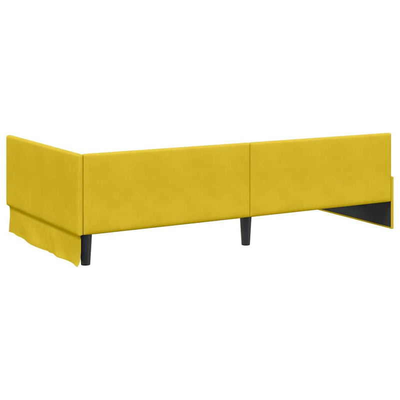Cadru de pat colțar cu headboard Galben 80 cm x 200 cm Catifea