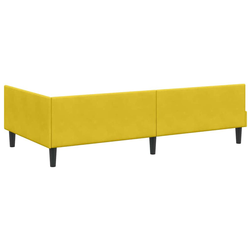Cadru de pat colțar cu headboard Galben 80 cm x 200 cm Catifea