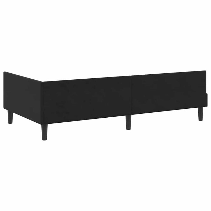 Cadru de pat colțar cu headboard Negru 100 cm x 200 cm Catifea