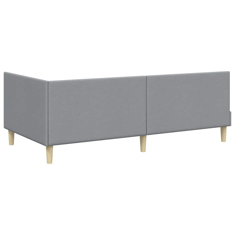 Cadru de pat colțar cu headboard Gri deschis 80 cm x 200 cm