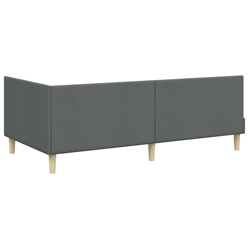 Cadru de pat colțar cu headboard Gri închis 80 cm x 200 cm