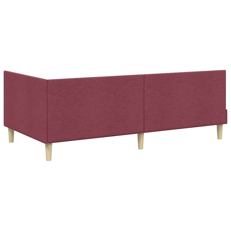 Cadru de pat colțar Roșu Vin 80 cm x 200 cm Țesătură și placaj
