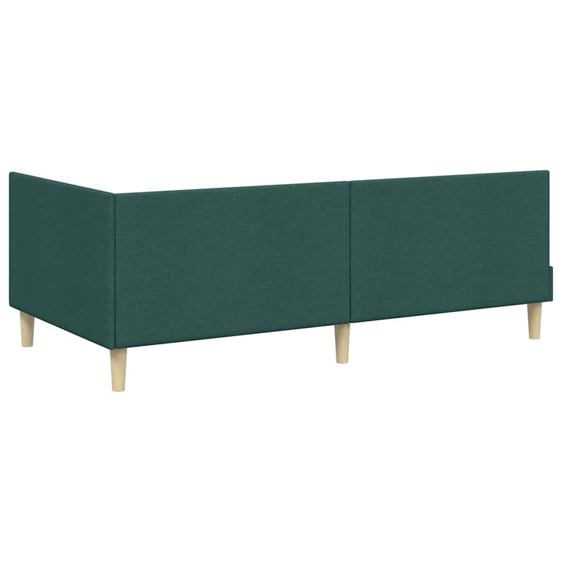 Cadru de pat colțar cu headboard Verde închis 80 cm x 200 cm