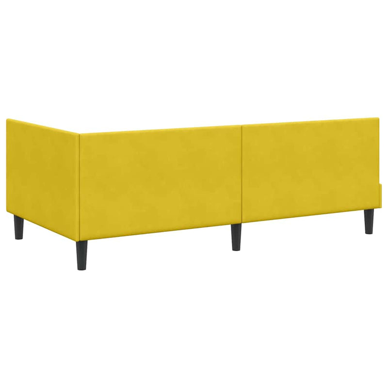 Cadru de pat colțar cu headboard Galben 80 cm x 200 cm Catifea