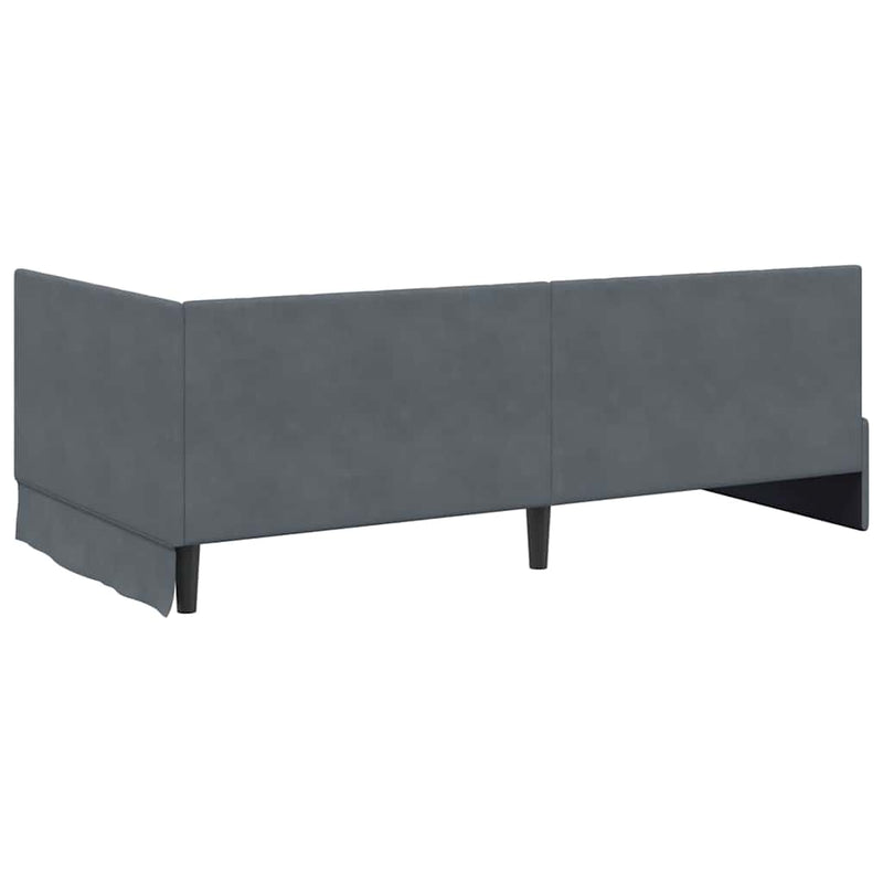 Cadru de pat colțar Gri închis 90 cm x 190 cm Catifea