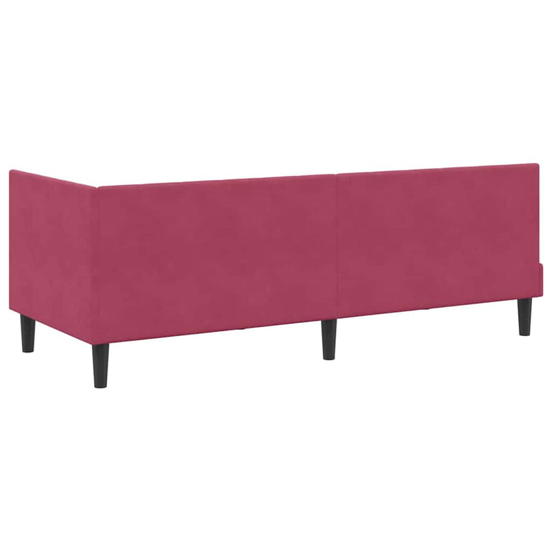 Cadru de pat colțar Roșu Vin 80 cm x 200 cm Catifea