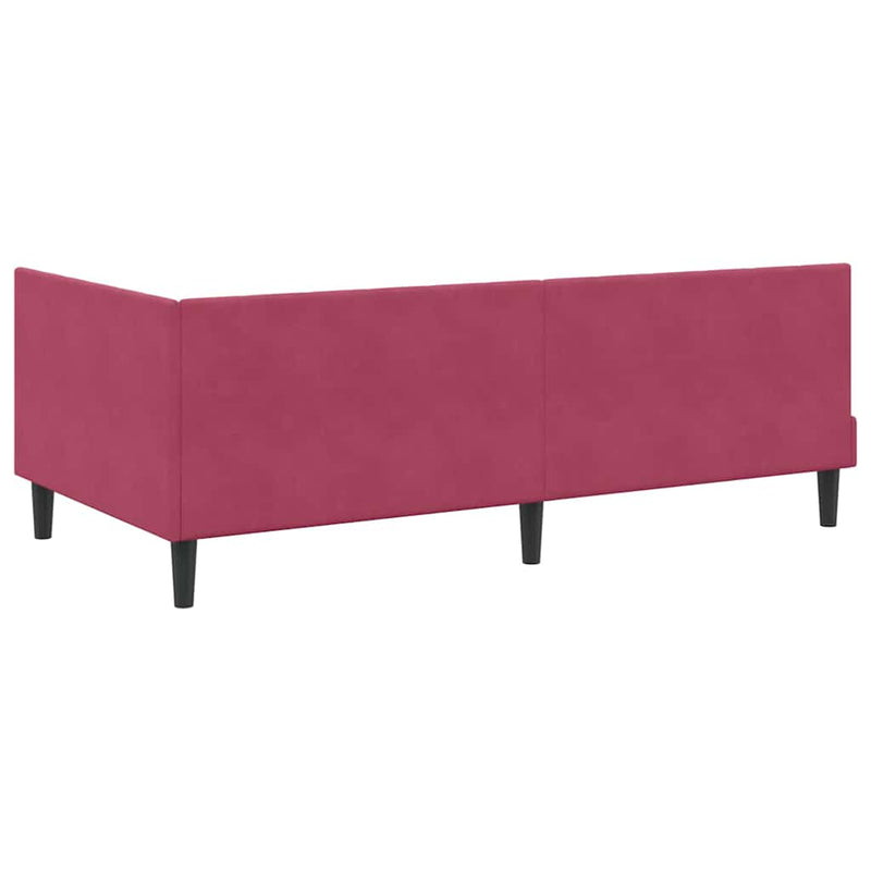 Cadru de pat colțar Roșu Vin 100 cm x 200 cm Catifea