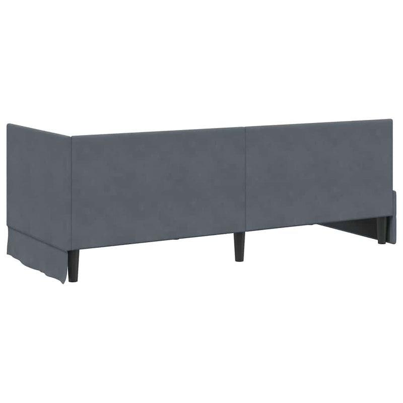 Cadru de pat colțar Gri închis 80 cm x 200 cm Catifea
