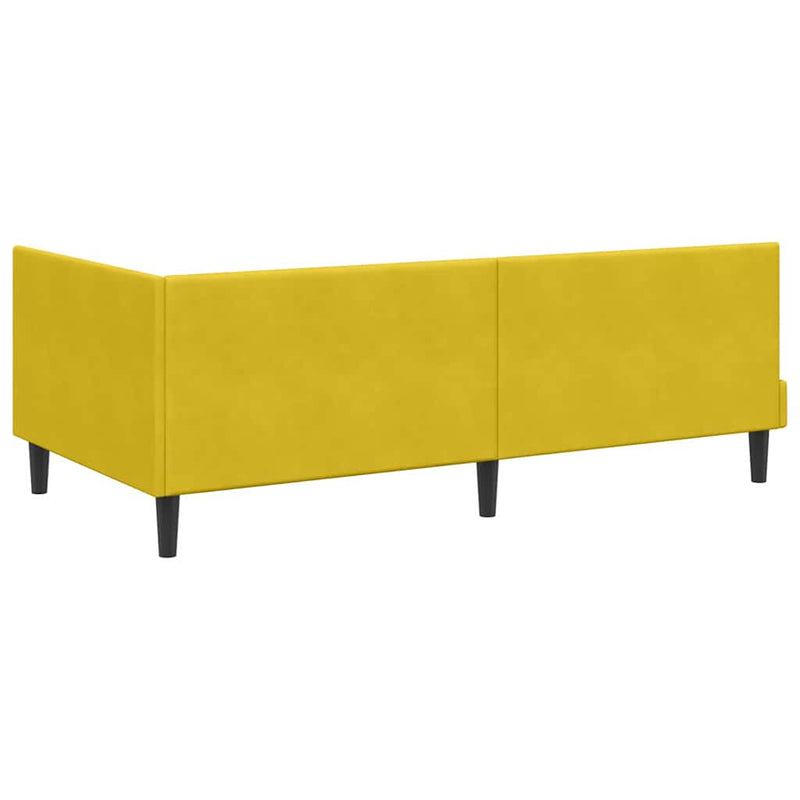 Cadru de pat colțar cu headboard Galben 90 cm x 190 cm Catifea