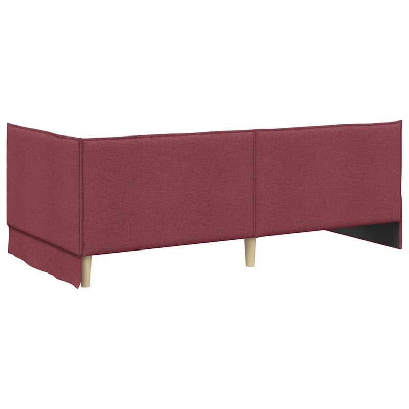 Cadru de pat colțar cu headboard Roșu Vin 80 x 200 cm țesătură