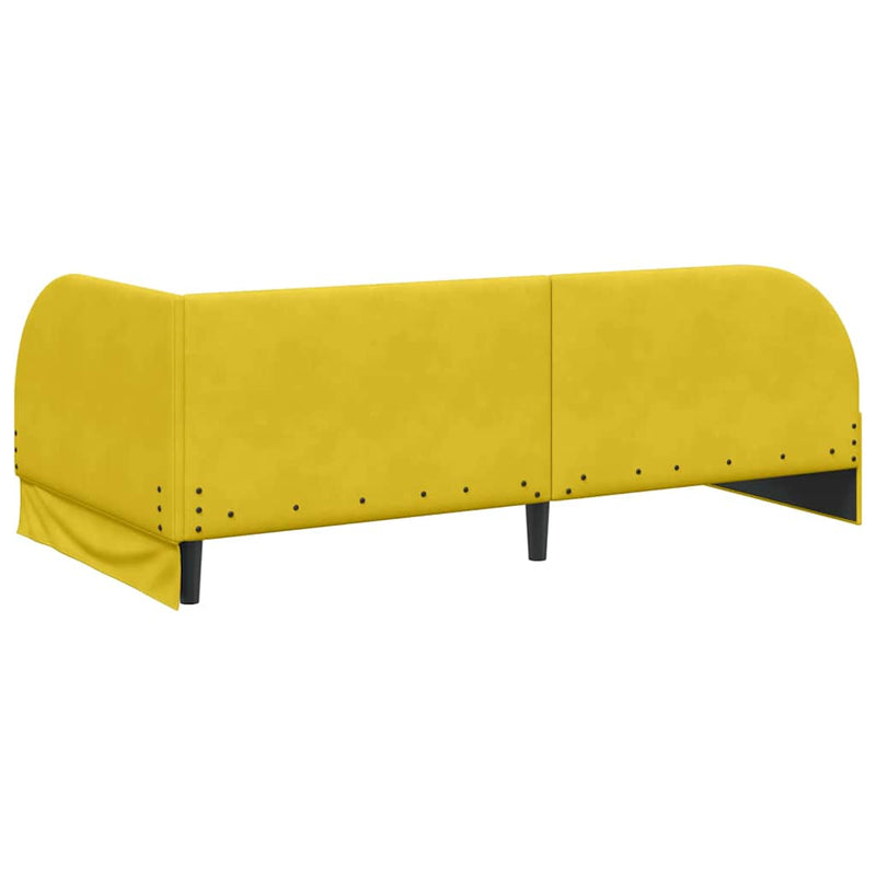 Cadru de pat colțar cu headboard Galben 80 cm x 200 cm Catifea