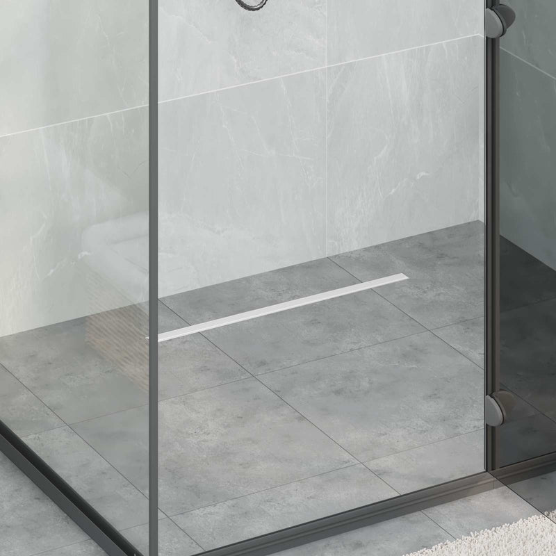 Scurgere de duș la 360° cu model subțire Argintiu 60 cm
