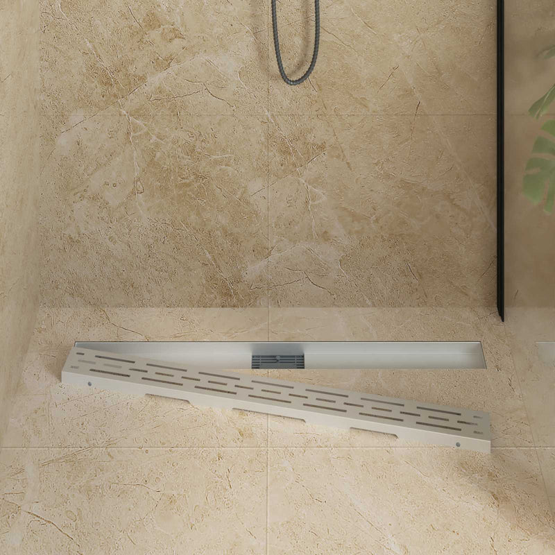 Drenaj pentru duș cu design pe linie Argintiu 100 cm