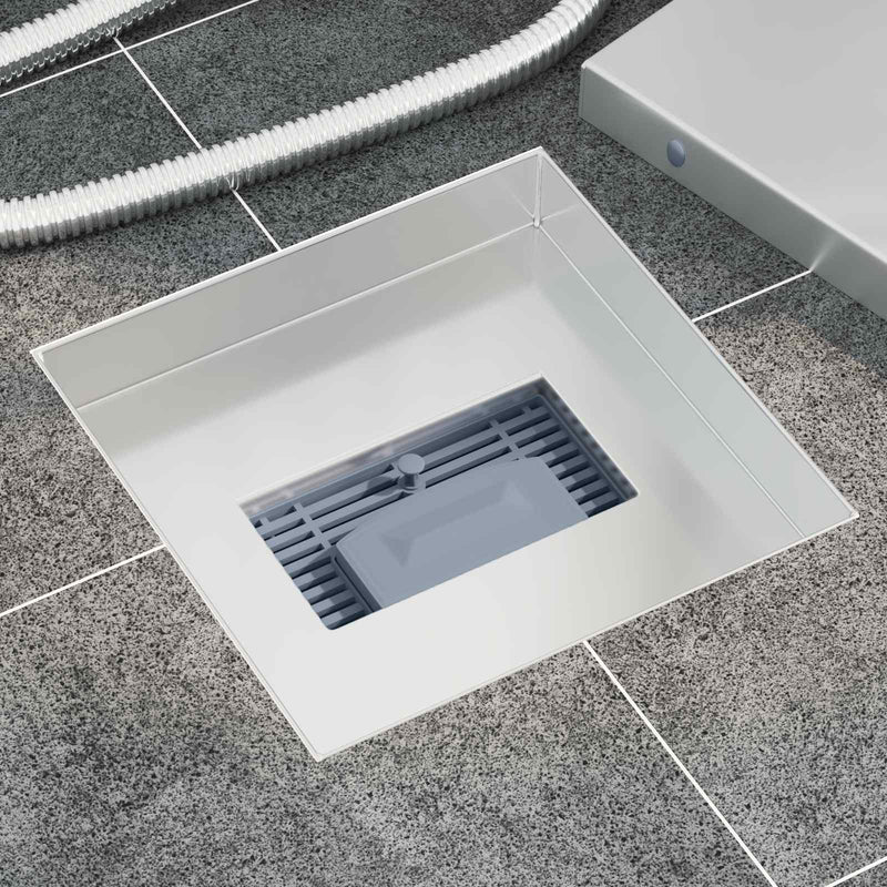 2 în 1 Drenaj pentru duș Argintiu 20 x 20 cm