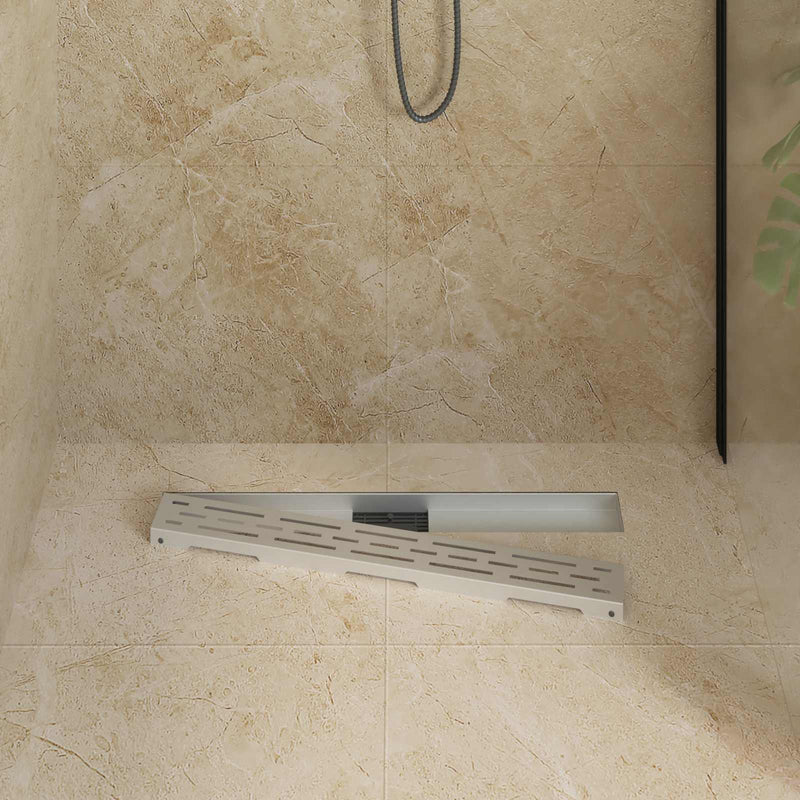 Drenaj pentru duș cu design pe linie Argintiu 80 cm