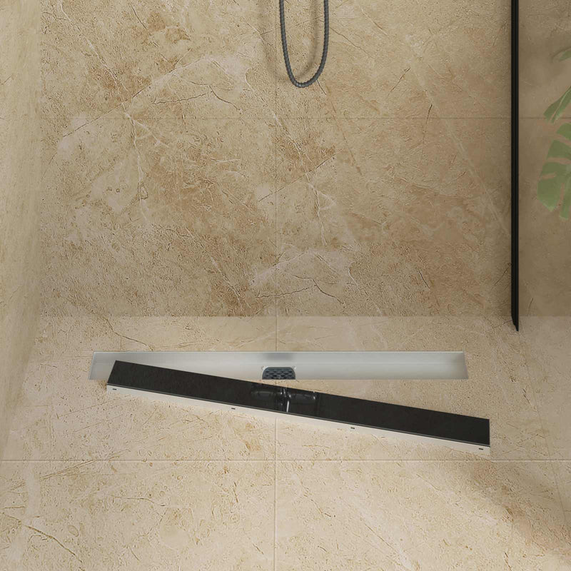 Scurgere pentru duș cu capac din sticlă și sifon de 360° 80 cm