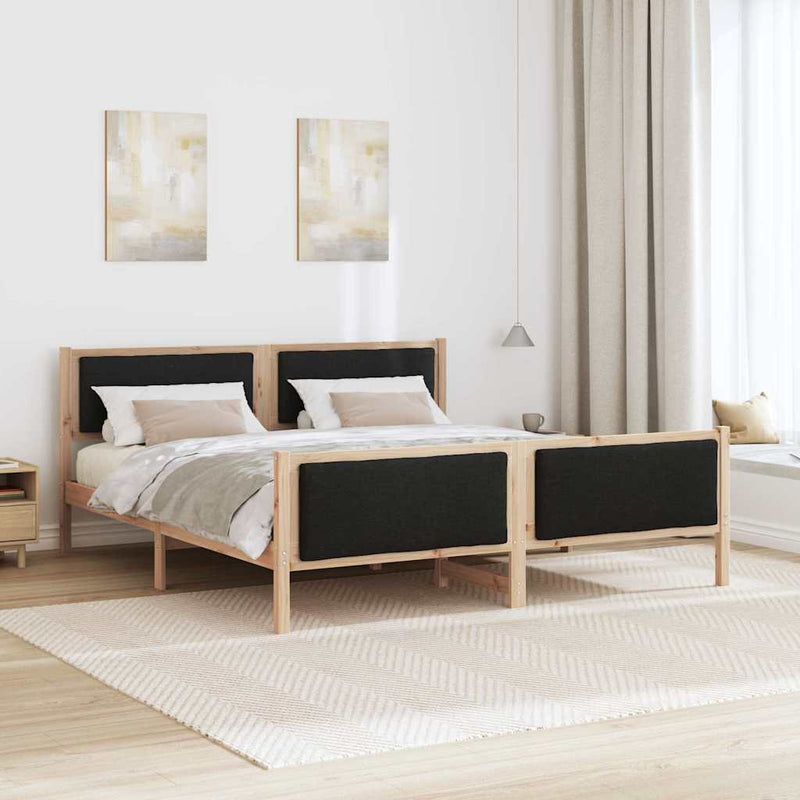 Cadru de pat cu headboard Negru 180 x 200 cm țesătură
