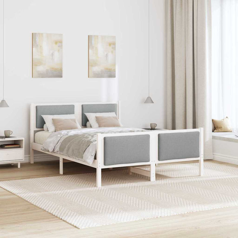 Cadru de pat cu headboard Gri deschis 160 x 200 cm țesătură