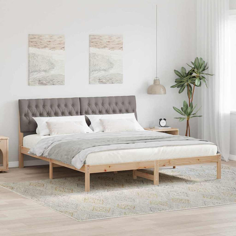 Cadru de pat cu tăblie tapițată cu headboard Maro 180 x 200 cm