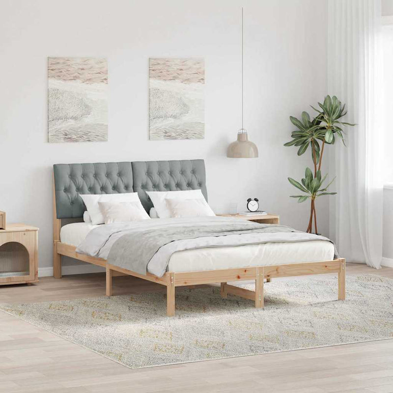 Cadru de pat cu tăblie tapițată cu headboard Maro 150 x 200 cm