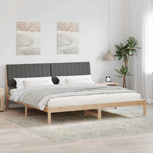 Cadru de pat cu headboard Maro 200 x 200 cm Lemn de pin masiv