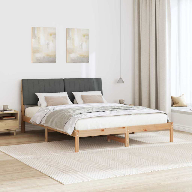 Cadru de pat cu headboard Maro 150 x 200 cm Lemn de pin masiv