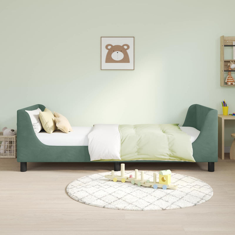Cadru de pat pentru copii cu spătar Verde Mării 90 x 200 cm