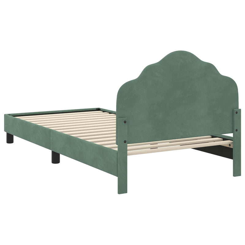Cadru de pat pentru copii cu spătar Verde Mării 80 x 200 cm