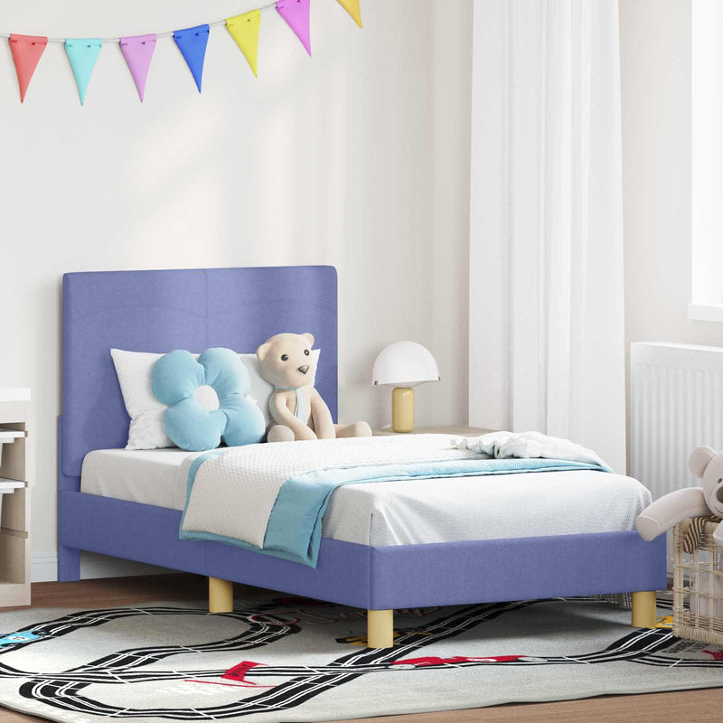 Cadru de pat pentru copii cu spătar Albastru Jeans 80 x 160 cm