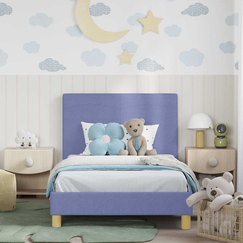 Cadru de pat pentru copii cu spătar Albastru Jeans 90 x 190 cm