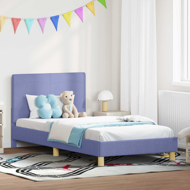 Cadru de pat pentru copii cu spătar Albastru Jeans 90 x 200 cm