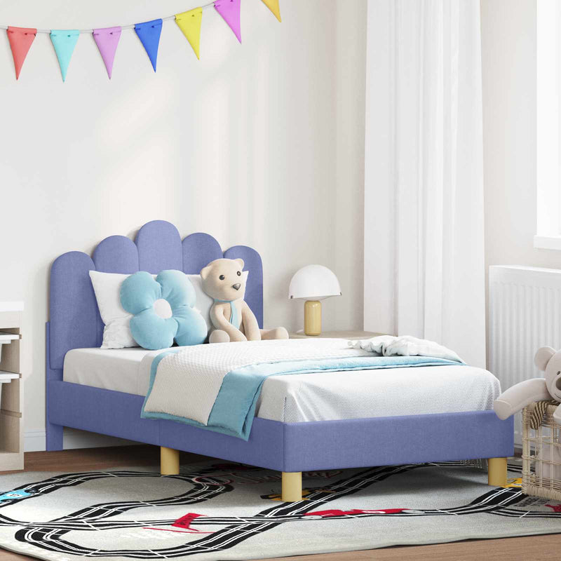 Cadru de pat pentru copii cu spătar Albastru Jeans 80 x 160 cm