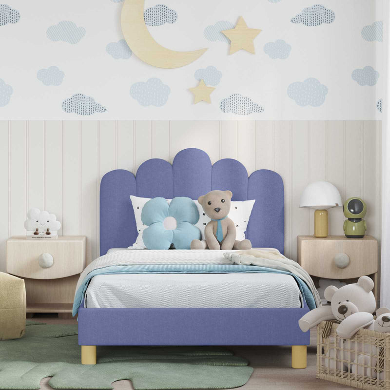 Cadru de pat pentru copii cu spătar Albastru Jeans 80 x 200 cm