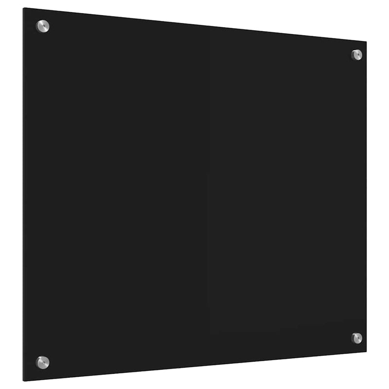 Panou de bucătărie Negru 70 x 60 cm sticlă securizată
