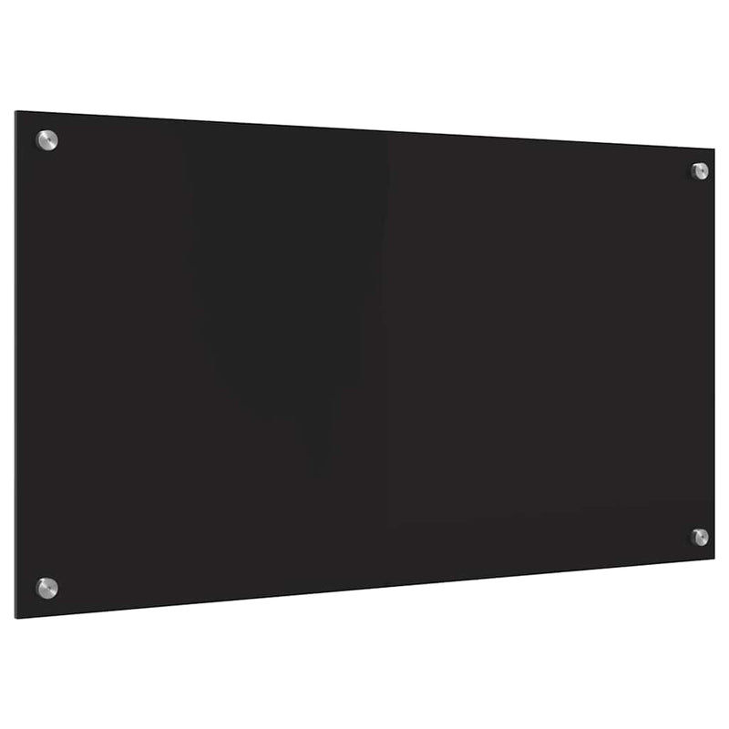 Panou de bucătărie Negru 90 x 50 cm sticlă securizată