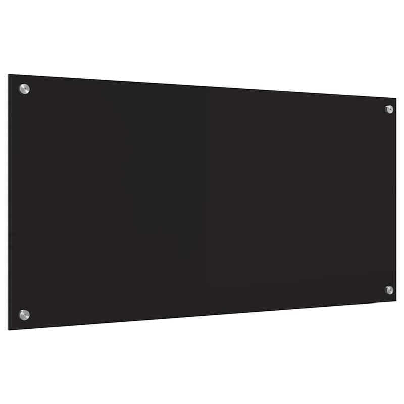 Panou de bucătărie Negru 100 x 50 cm sticlă securizată