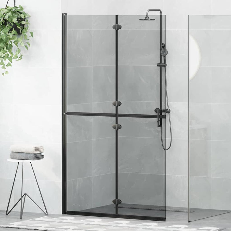 Perete de duș Walk-In Negru 110 x 6,5 x 190 cm